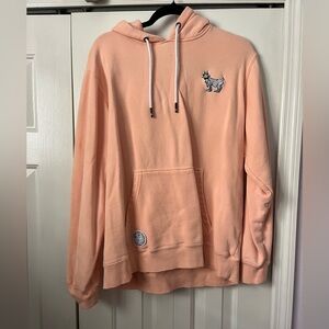 Orange Pullover Sweater with Ribbed Cuffs